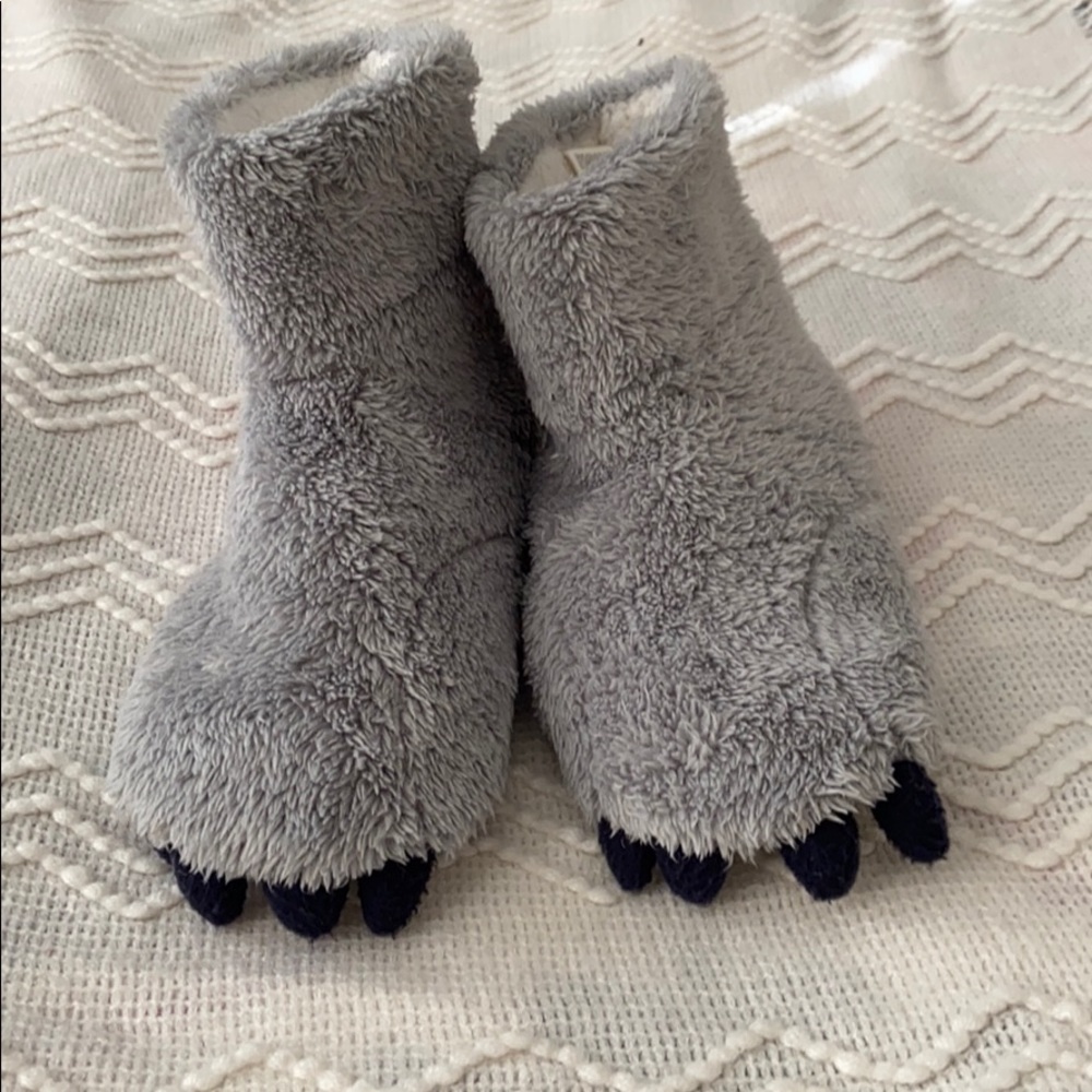 Boy’s warm fuzzy, fun Dino shoe